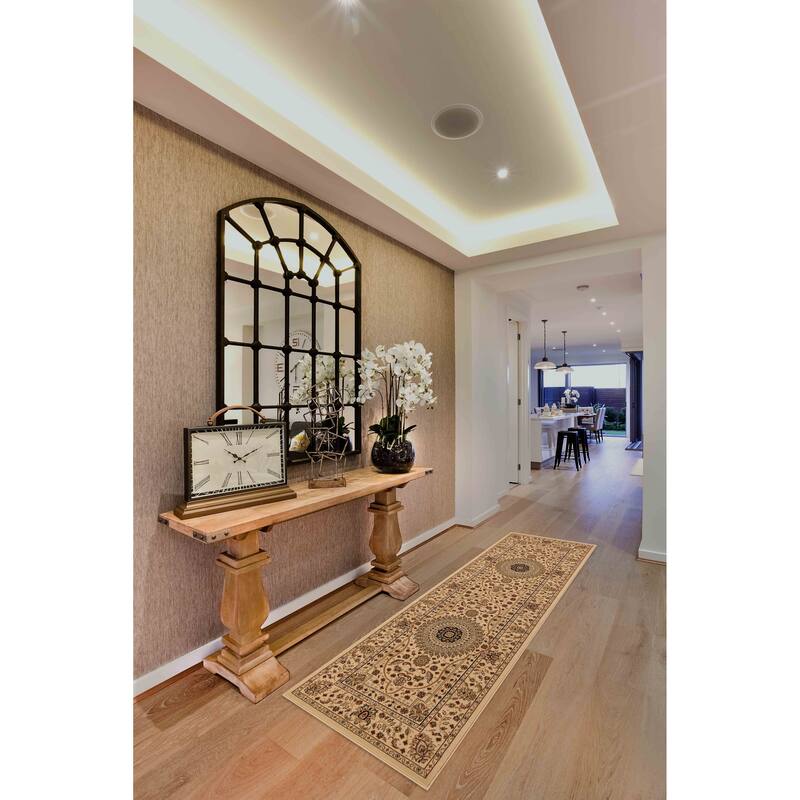 Izmir Collection Beige/Cream Transitional Floral/Botanical Area Rug