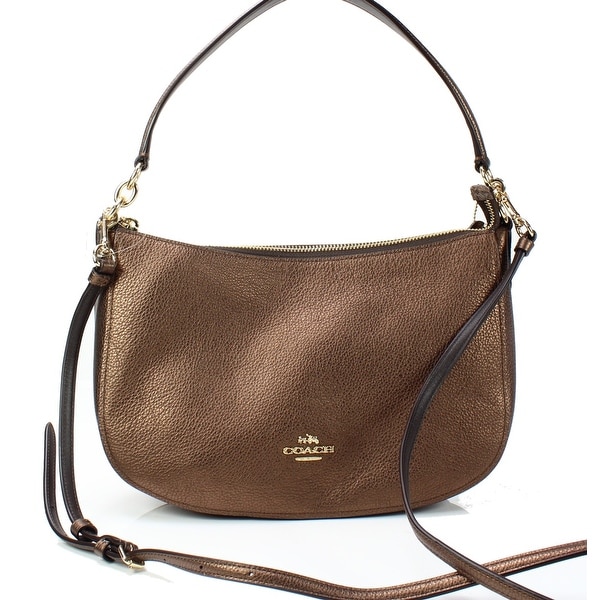 Shop Coach NEW Metallic Bronze Gold Pebbled Leather Chelsea Crossbody Bag - Free Shipping Today ...