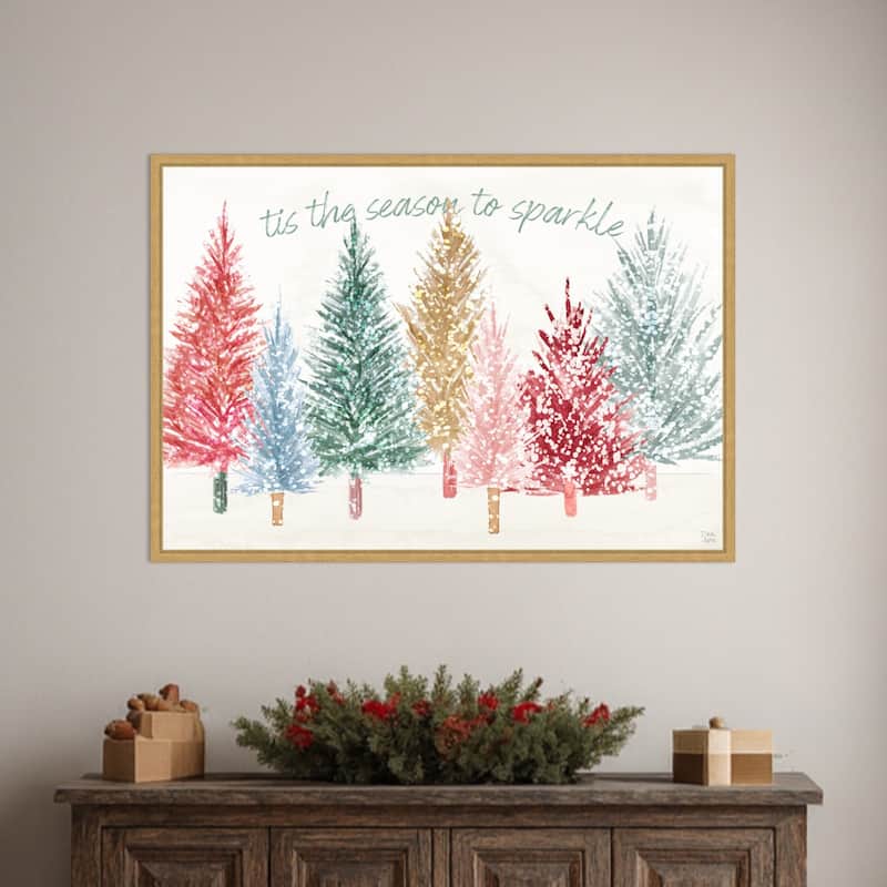 Holiday Sparkle I by Dina June Framed Canvas Wall Art Print - Sylvie Bright Gold