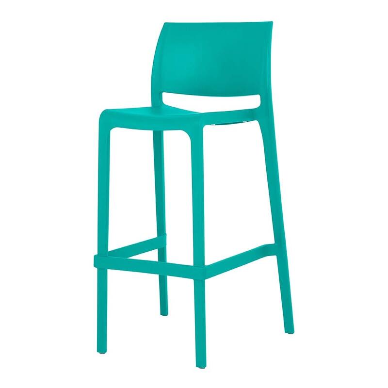 Sensilla Resin Stackable All-Weather Bar Stool, Set of 2