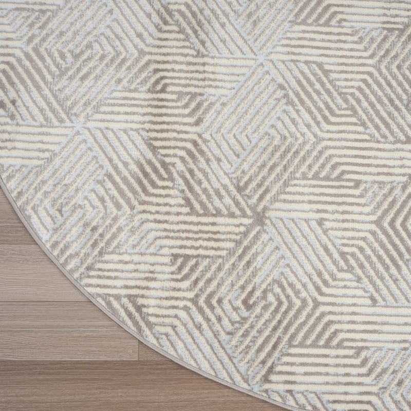 Nourison Grafix Indoor Grey Geometric Area Rug