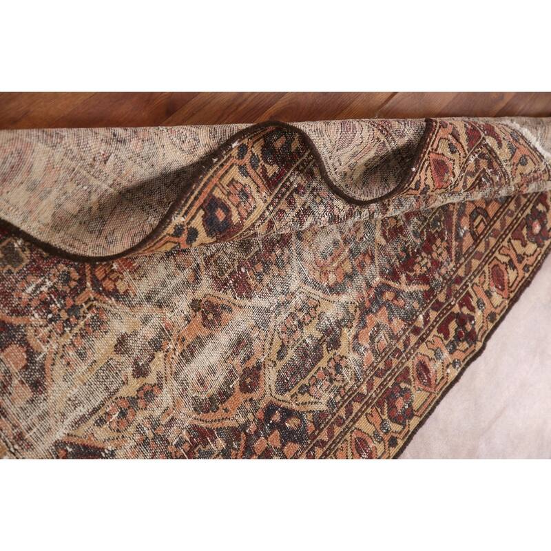 Hand Knotted Oriental 100% Wool Carpet Traditional Geometric Oranges & Rust Bakhtiari Area Rug - 4' 10'' X 3' 1''