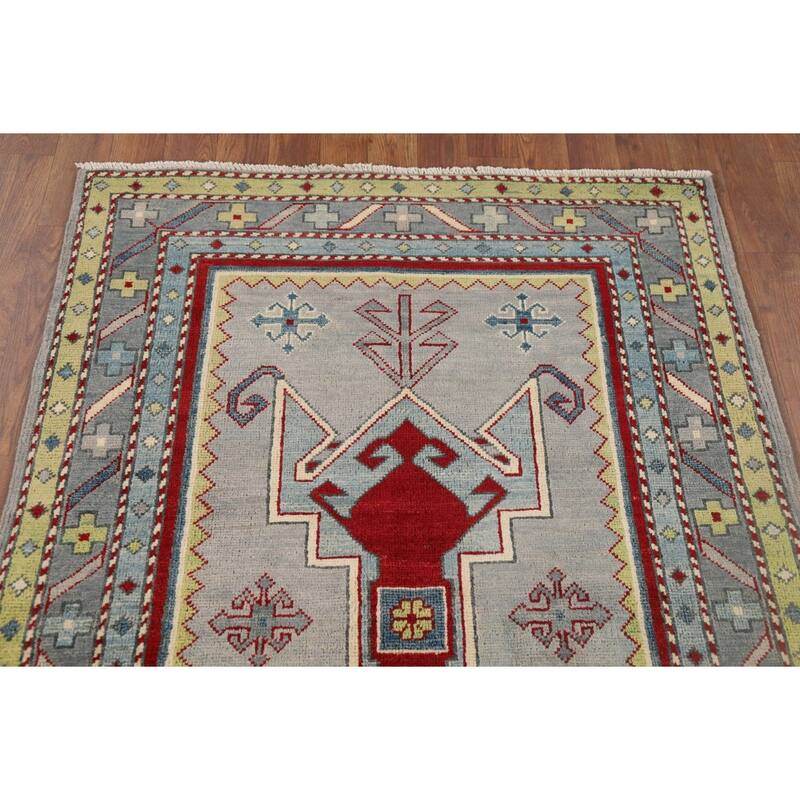 Kazak Accent Rug Oriental Handmade Wool Carpet - 3'3" x 5'0"