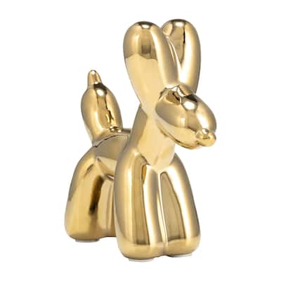 Sagebrook Home Ceramic Balloon Dog Figurine - Modern Decorative Accent Sculpture
