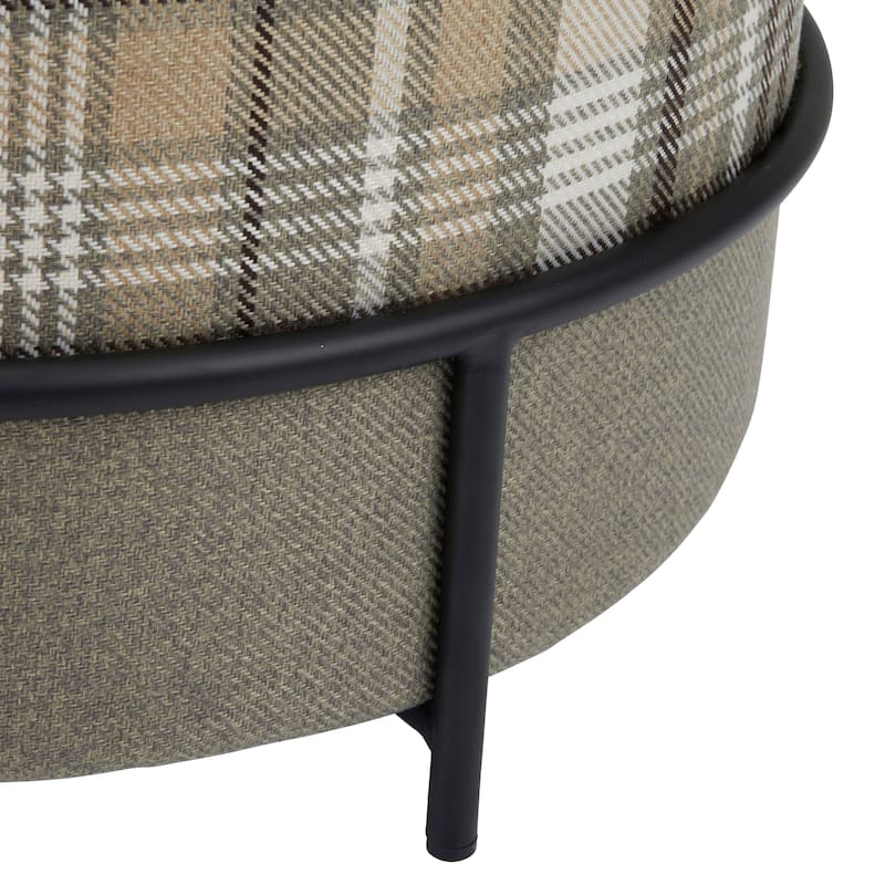 Stacked Upholstered Ottoman with Metal Legs