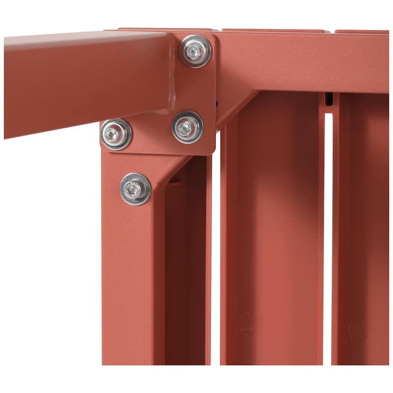 Frond and Form 31.5 Inch Outdoor Square Dining Table with Metal Frame