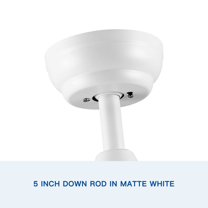 44" Intergrated LED Ceiling Fan Lighting with White ABS Blade