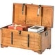 preview thumbnail 3 of 6, Rustic Large Wooden Storage Trunk with Lockable Latch