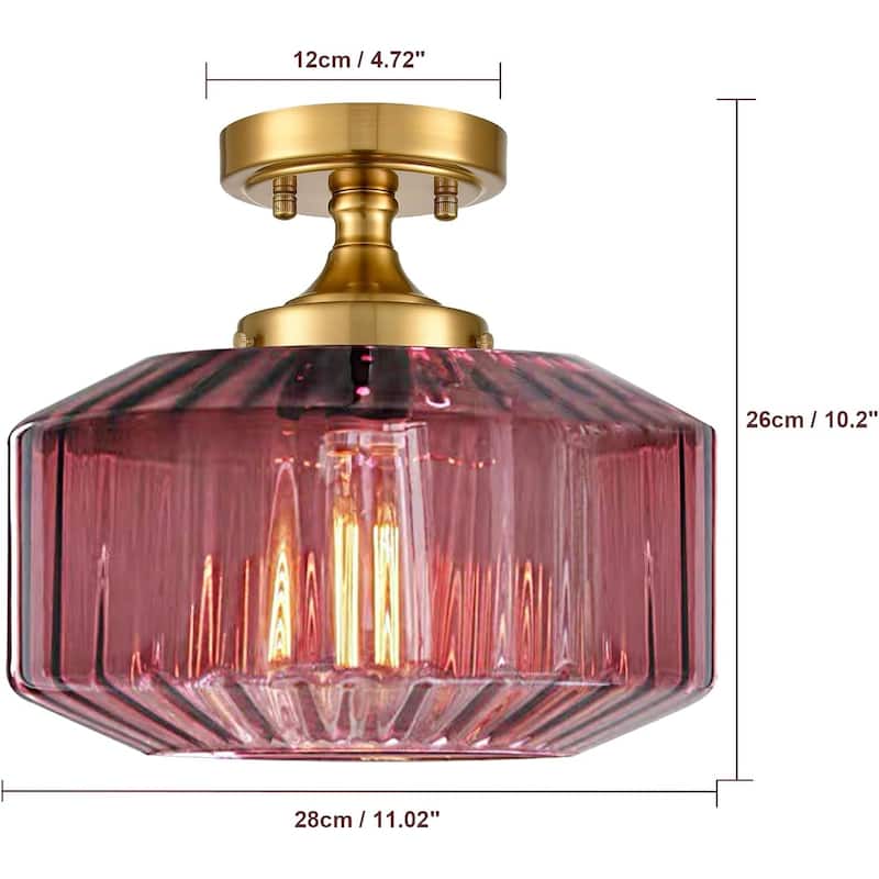 1-light ceiling lamp purple hallway light glass,iron foyer light