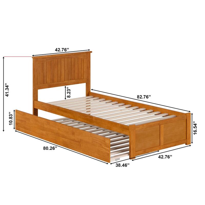 Nantucket Bed with Footboard and Twin Extra Long Trundle