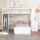 preview thumbnail 60 of 90, Modern Style Wooden Loft Bed with a Twin Size Stand-alone Bed, Shelves, Desk and Wardrobe White - Twin