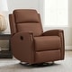 preview thumbnail 29 of 52, Jerome Swivel Glider Recliner Nursery Chair Manual Push Back Recliner Terracotta Brown