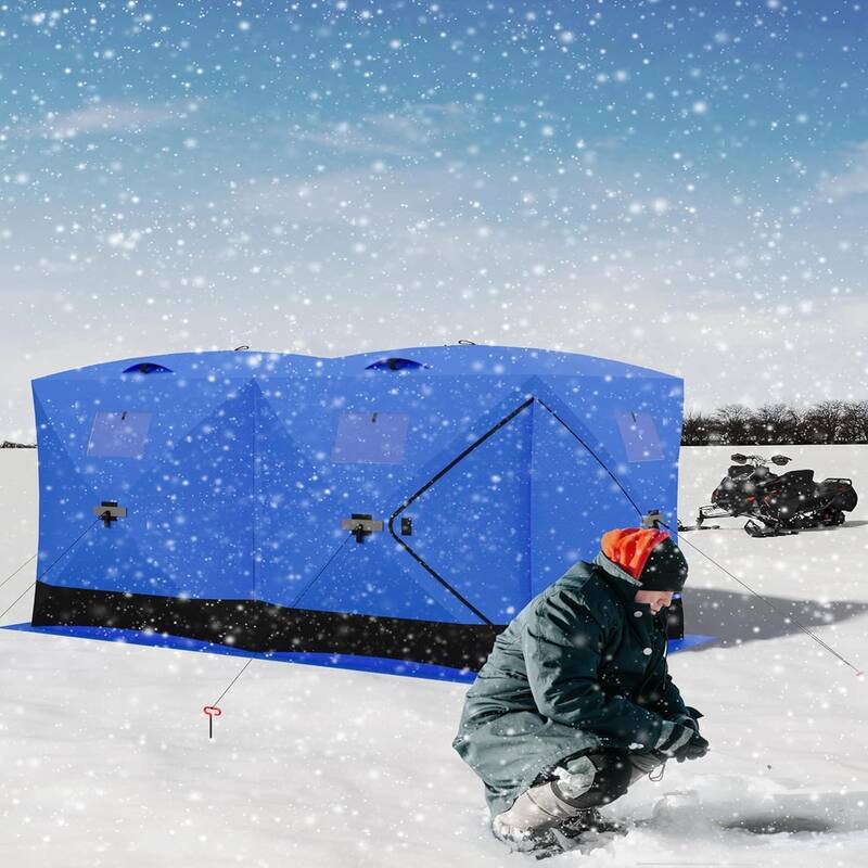 Portable Insulated Ice Fishing Tent Shelter 6-8 Person - N/A