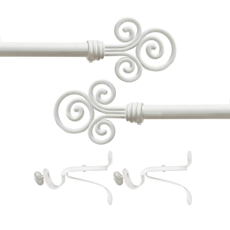 Metallo Imperial White Decorative Rod & Finial 28-160 Inch