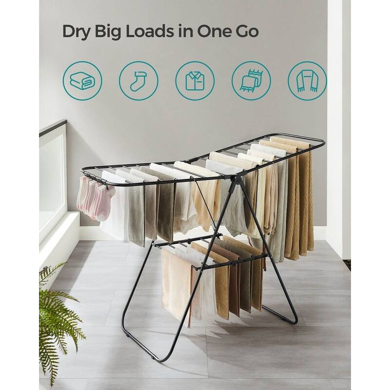Modern Stainless Steel Clothes Drying Rack with Sock Clips
