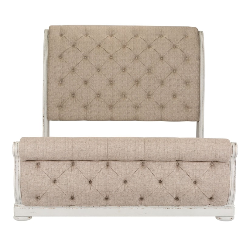 Liberty Furniture Abbey Park Upholstered Sleigh Bed, Dresser & Mirror, Chest, Nightstand- California King, King, Queen