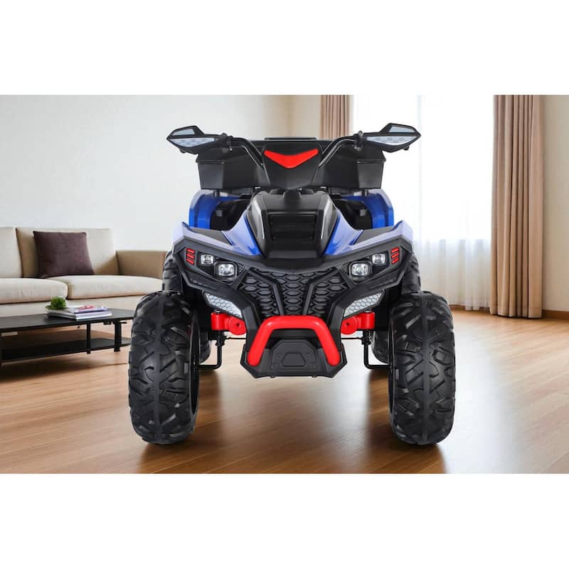 24V 4WD Kids Electric ATV 4 Wheeler with 2 Seats, 4x200W Motors, Bluetooth, EVA Foam Tires, Suspension & 6MPH Speed