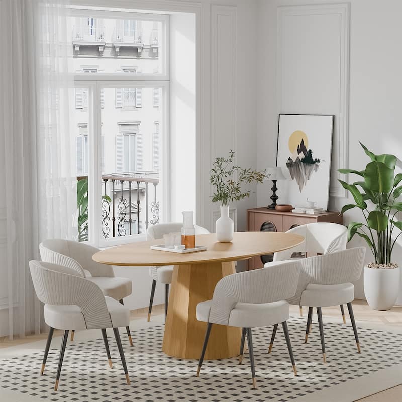 Dovelina 67" 3 Color Options Oval Dining Table for 6 People - 67"x33.5"x31"
