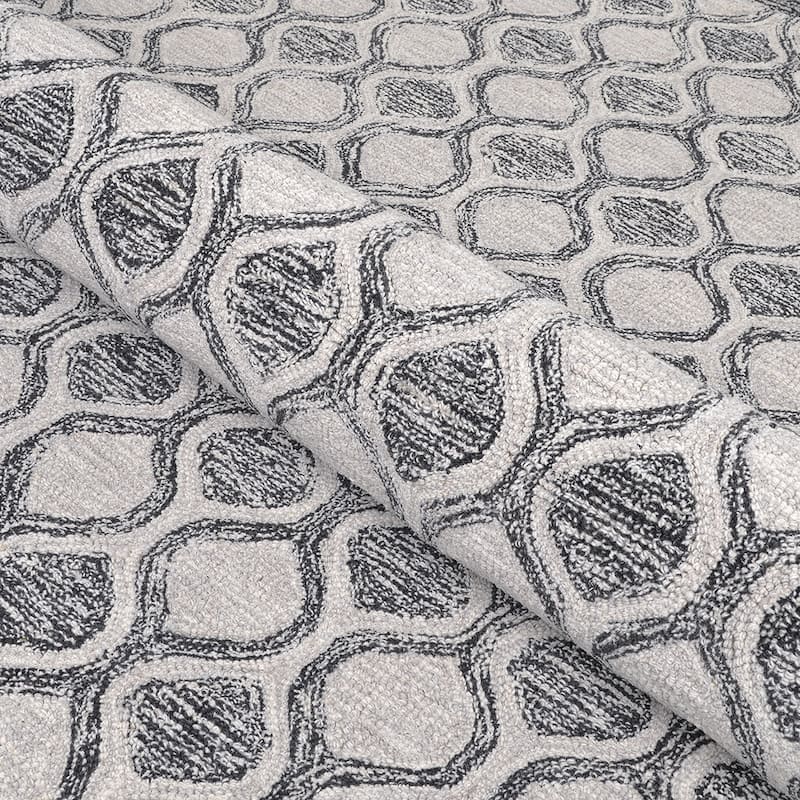 Handmade Terasia Geometric Sea Wool Area Rug