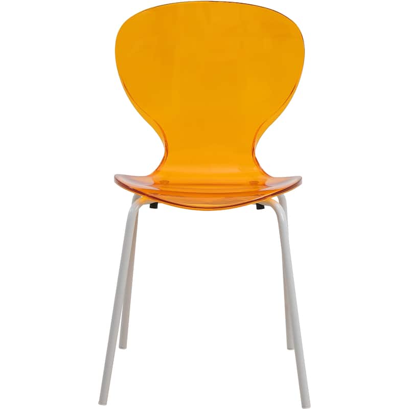 Stackable Plastic Dining Chair Transparent Modern Accent Side Chair for Indoor and Outdoor