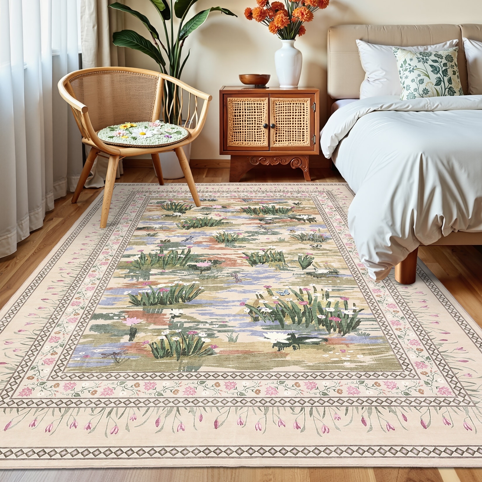 Garvee Grass Botanical Washable Area Rug
