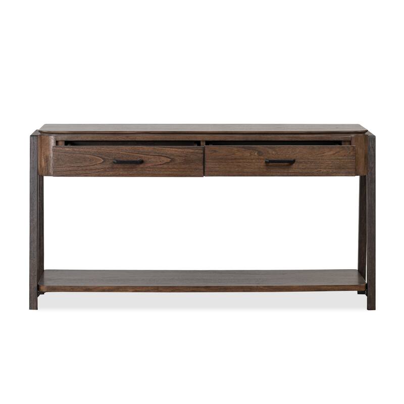 Magnussen Home Hallie Milk Chocolate and Dark Chocolate Rectangular Sofa Table - 54''W x 17''D x 28''H