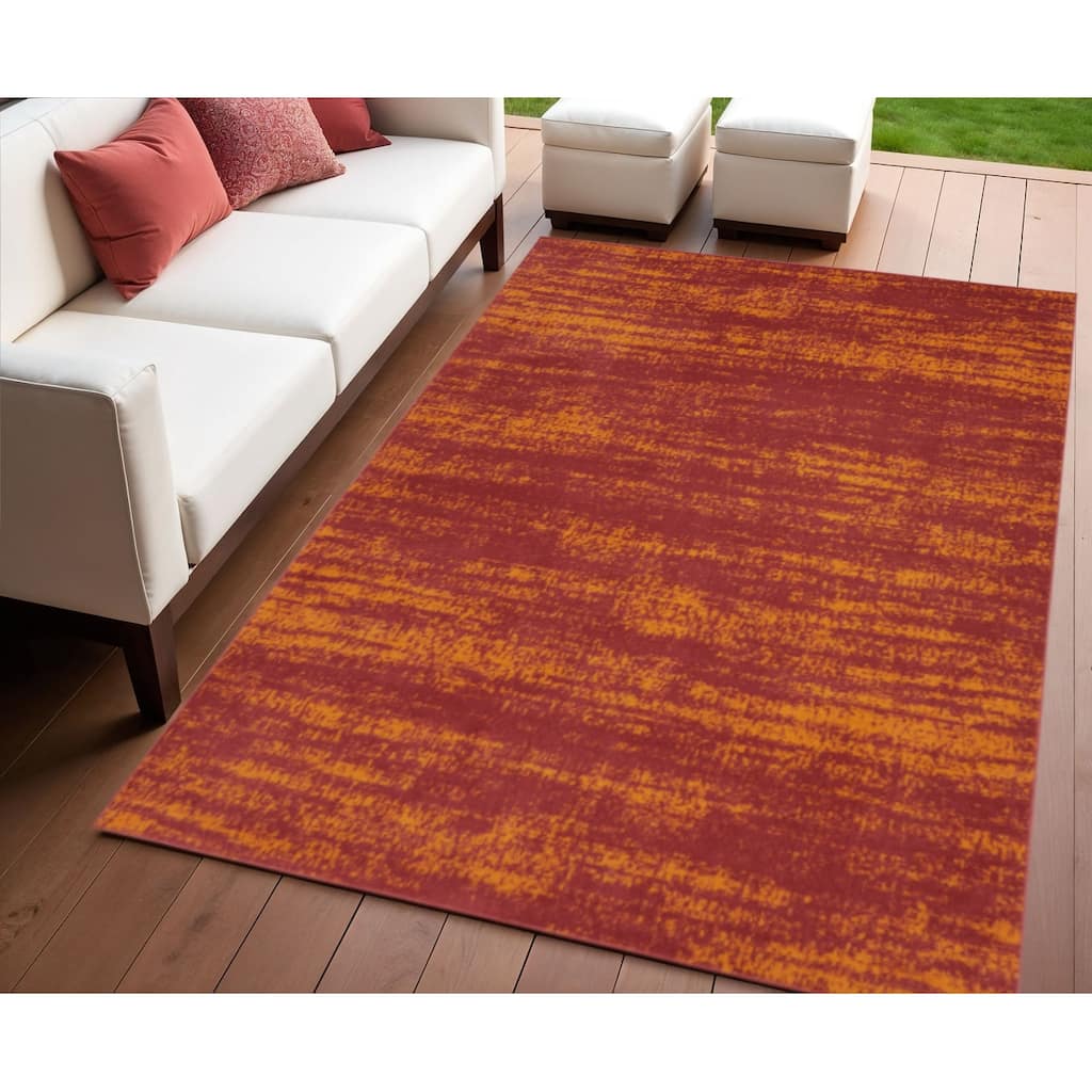 HomeRoots Abstract Contemporary Rectangle Outdoor Rug - 4' X 6'