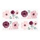 preview thumbnail 2 of 2, Burgundy Pink Watercolor Floral Wall Decal Stickers Nursery Decor (Set of 4) - Blush Maroon Rose Shabby Chic Flower Farmhouse