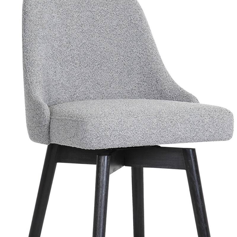 Faux Leather Swivel Bar Chair with Solid Wood Base and Footrest