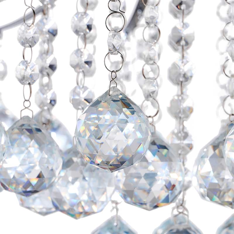 CO-Z 3-Light Crystal Raindrop Flush Mount Chandelier