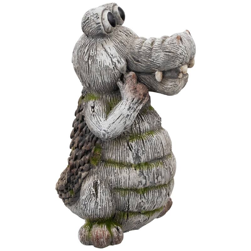 Sassy Crocodile Outdoor Garden Statue - 13.25"