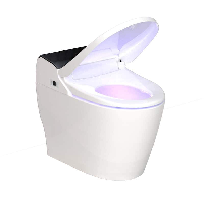 VOVO STYLEMENT Tankless UV LED Sterilization Smart Toilet in White - N/A - Black