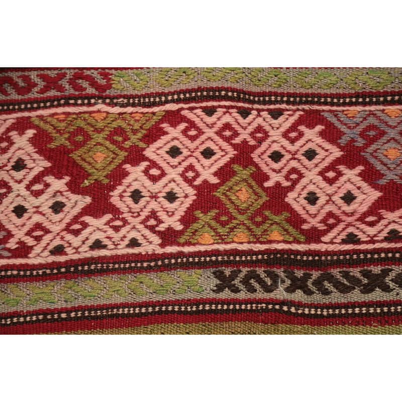 Hand Woven Oriental 100% Wool Carpet Southwestern Tribal Multi-Colored Kilim Area Rug - 7' 0'' X 4' 7''