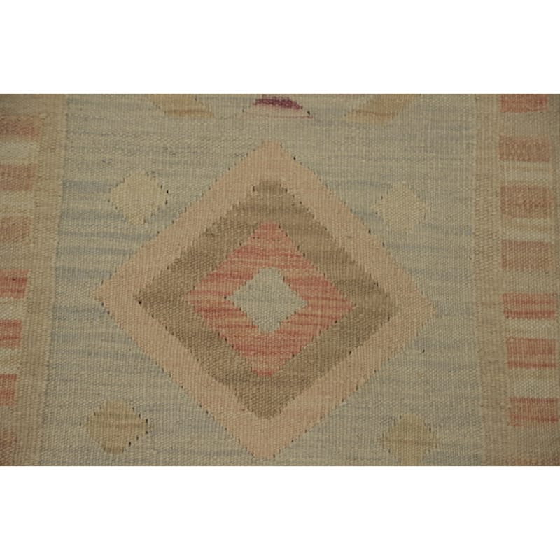 Hand Woven Oriental 100% Wool Carpet Southwestern Tribal Multi-Colored Kilim Runner Rug - 5' 8'' X 2' 0''