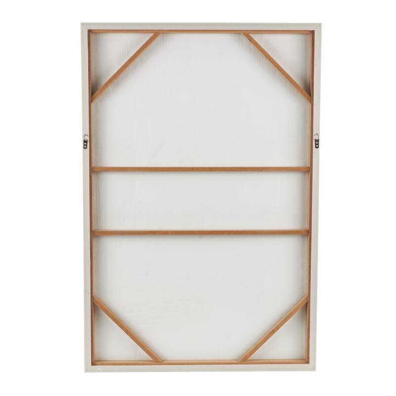 Gray Wooden Textured Abstract Framed Wall Art with Wooden Frame and Black Distressing