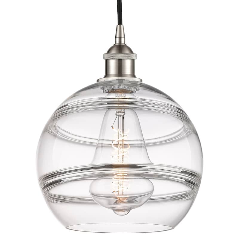Innovations Lighting 616-1P 12 10 Rochester Pendant Rochester 10" Wide - Brushed Satin Nickel / Clear