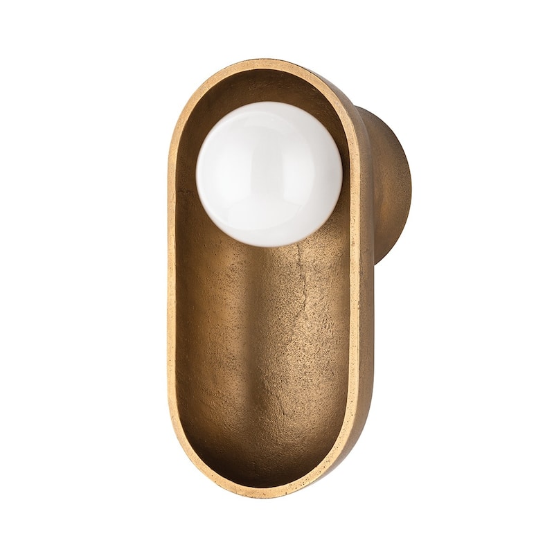 Hudson Valley Lighting 1781 Nathan 11" Tall LED Wall Sconce - Aged Brass