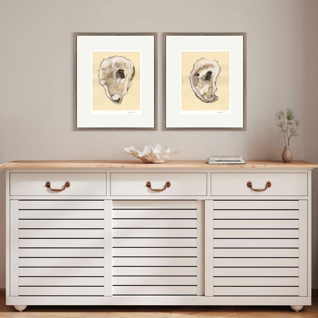 Paragon Sepia Oysters I Framed Art - Set of 2