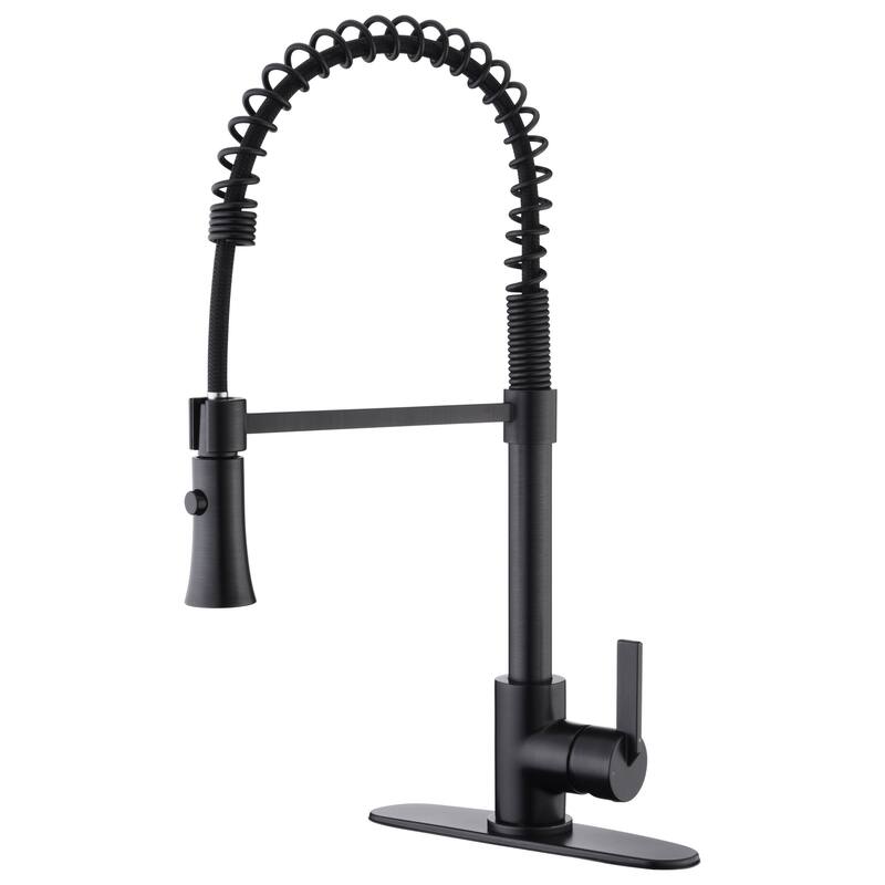 UltraFaucets Euro Collection Spring Spout Kitchen Faucet With Pull-Down Spray - Oil Rubbed Bronze UF17205