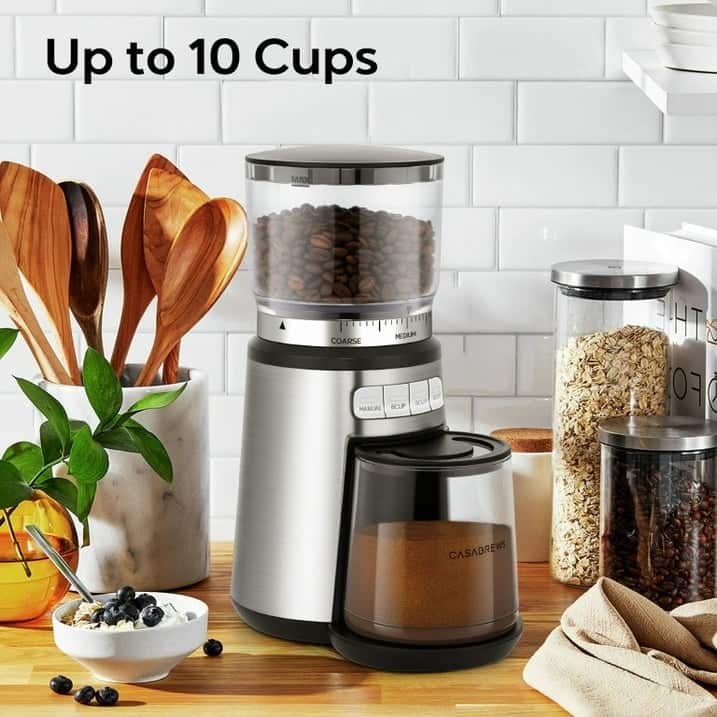Casabrews Burr Electric Coffee Grinder 20 Settings Stainless Steel - N/A