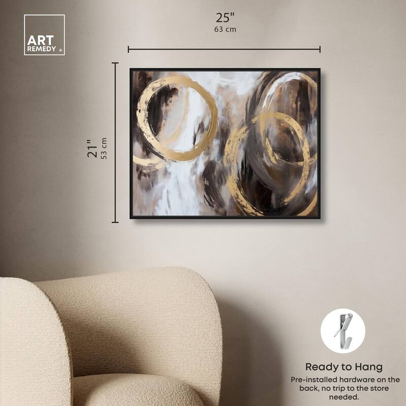 Swirling Forms with Gold Canvas by Art Remedy