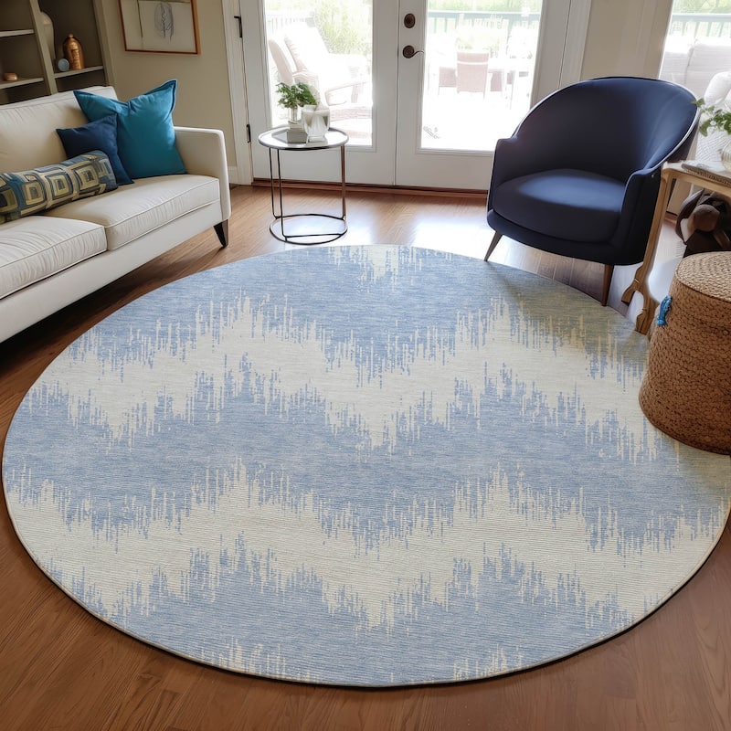 Machine Washable Indoor/ Outdoor Chantille Chevron Modern Rug