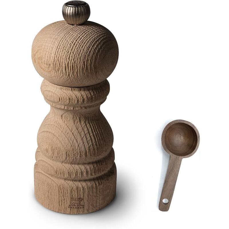 Peugeot Paris Nature 5 inch Pepper Mill - With Wooden Spice Scoop - 2 Piece
