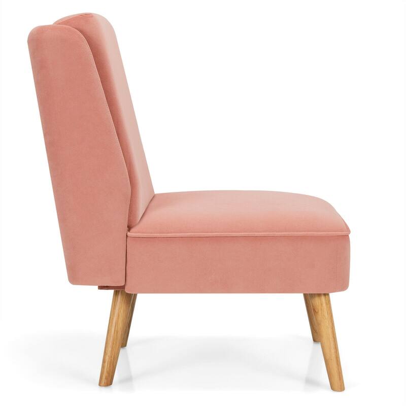 Gymax 2PCS Velvet Accent Chair Single Sofa Chair Leisure Chair with - 19'' x 23.5'' x 16''