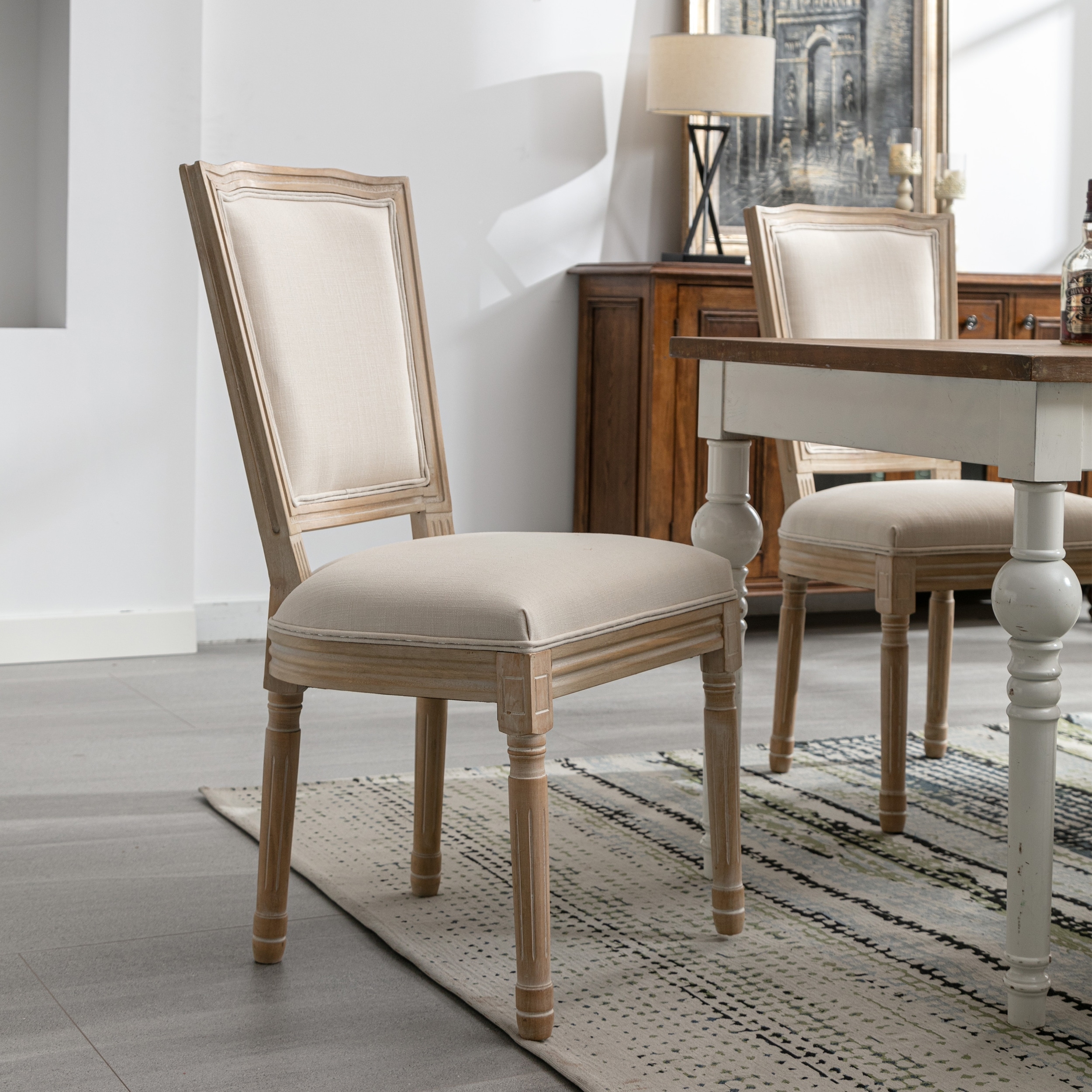 Square back best sale upholstered dining chair