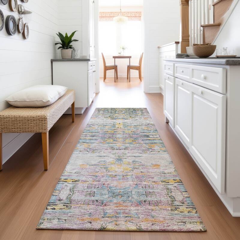 Premium Washable Super Soft Modern Glam Mayfield Rug - Linen - 2'3" x 7'6"