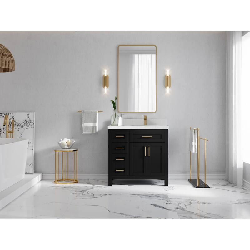 Willow Collections 36 in. W x 22 in. D Cambridge Right Offset Sink Bathroom Vanity with Countertop