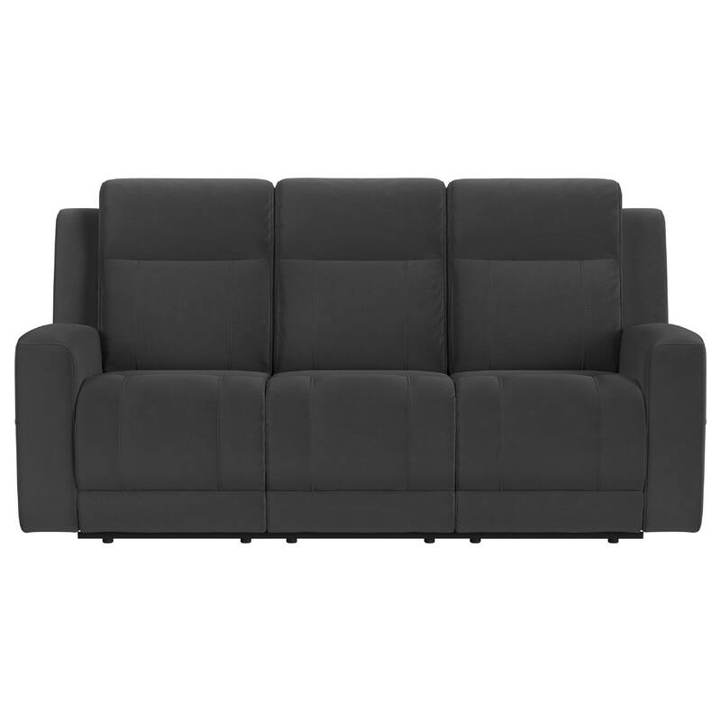 Krio 2pc Manual Reclining Sofa and Loveseat Set, Gray Faux Leather