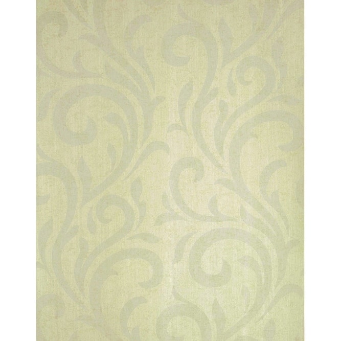 Brewster Damask Green Star Wallpaper - 20.5in x 396in x 0.025in