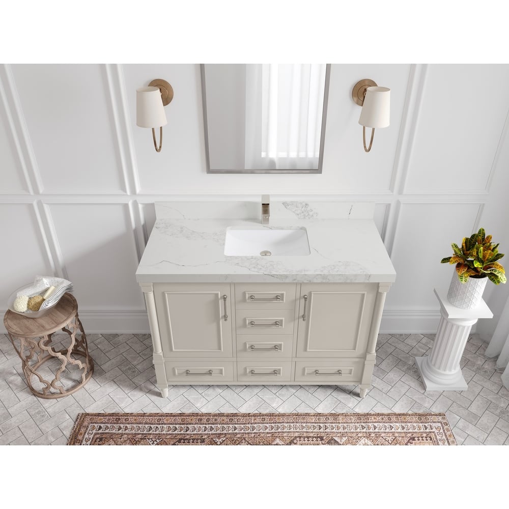 Willow Collections 48 in. W x 22 in. D Aberdeen Single Bowl Sink Bathroom Vanity with Countertop